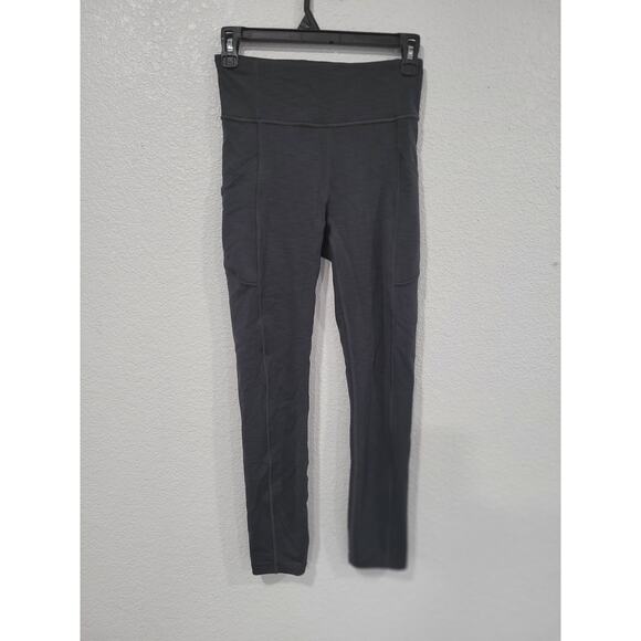 Lululemon Women's Black Leggings with Side‎ Pockets Activewear- Size 4 #17 - Picture 1 of 5